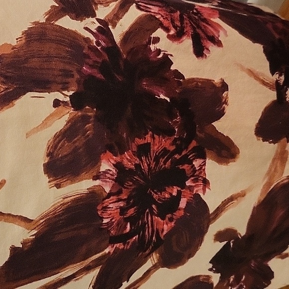 Van Heusen Studio Brown Tan Vintage Lined Back Zip Floral Pencil Skirt - Size 6 - Picture 3 of 8